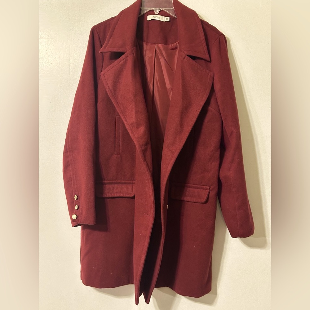 Red (with wine undertone) Pea Coat